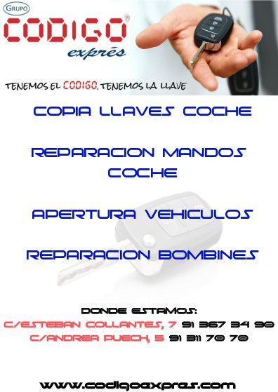 CodigoExpres's tweet image. ¿Has perdido las #llaves de tu #coche o #moto ?En #codigoexpres tenemos la solución ¡Consulta todos nuestros servicios!