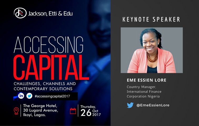 jeeafrica's tweet photo. #accessingcapital2017 - SMes #accesstomarkets #accesstofinance #accesstoexpertise @EmeEssienLore @IFC_Investors https://t.co/M2Qnfualkq