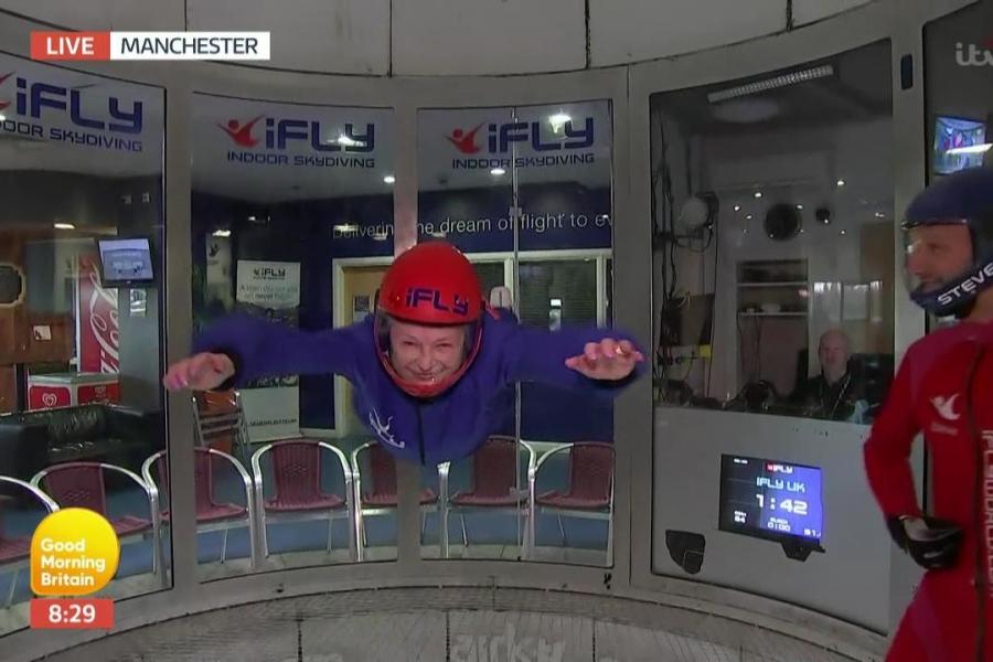 RedLetterDaysUK's tweet photo. Did you see the gran on @GMB who indoor skydives at @iFLY_UK? It's #BucketListThursday goals for all ages... just ask @mummygadgetgeek! 👵👦 https://t.co/8P1Rmv3xme