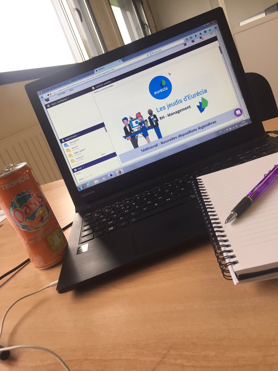 Équipée pour un #webinar simple et efficace! Merci @Eurecia_RH et Barthélémy Avocats ! #teletravail #OrdonnancesMacron