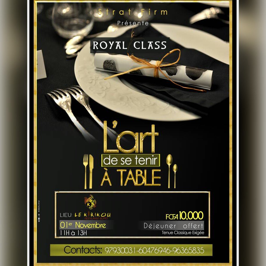 capture_229's tweet photo. Nous brisons au moins 10 règles à table. Découvrez les bonnes habitudes à table avec l'#ArtdeseTeniraTable ce 1/11/17 au restau #LeKirikou. https://t.co/kmahM3ahKy