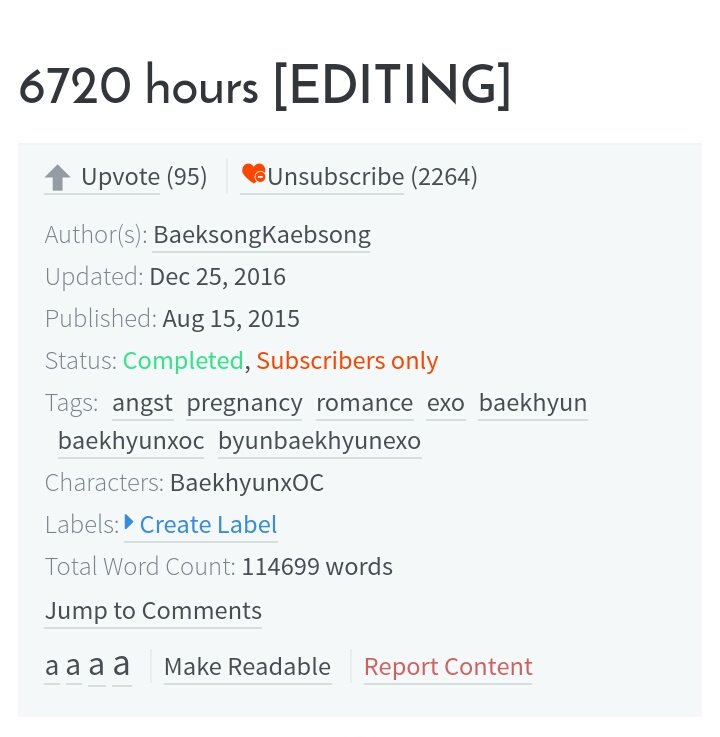  6720 Hours Romance Completed Baekhyun http://www.asianfanfics.com/story/view/1002933/6720-hours-angst-pregnancy-romance-exo-baekhyun-baekhyunxoc-byunbaekhyunexo