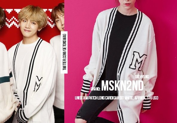 Beyond The Style ✼ Alex ✼ on Twitter: &amp;quot;TAEHYUNG #BTS 171026 #TAEHYUNG #태형 #방탄소년단 MSKN2ND - UNISEX M PATCH LONG CARDIGAN OFF WHITE https://t.co/NZWqmgCUzH&amp;quot; / Twitter