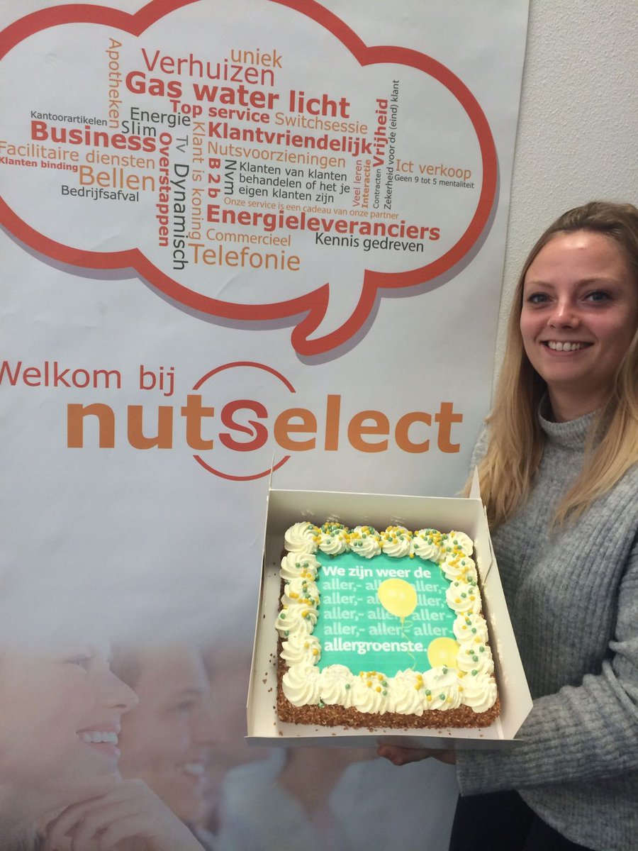 NutSelect's tweet photo. Thanks @Qurrent!! En nog gefeliciteerd!! Keep up the good work, we'll keep eating your cake :) https://t.co/TNqXVEEcVS
