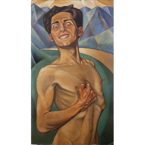 JoeSCartwright's tweet photo. @GlennHowerton @alwayssunny Messiah by Ernst Neuschul, painted 1919. The likeness is uncanny. #goldengod https://t.co/WGAGYc7EFV
