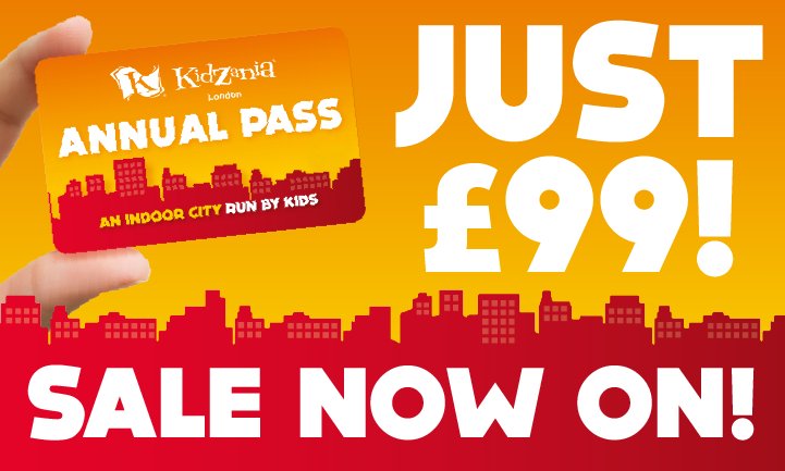 KidZaniaLondon's tweet photo. HALF TERM ANNUAL PASS FLASH SALE! Enjoy 12 months of unlimited entry for only £99. Find out more here https://t.co/SBmn0Tk7Ly https://t.co/KJ0RBrjO1p