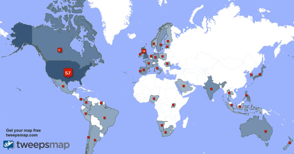 ErikaGhoul's tweet photo. My followers live in USA (56%), UK.(14%)... Get your map: https://t.co/k77CdAXWUF https://t.co/92Zm3yI8mw
