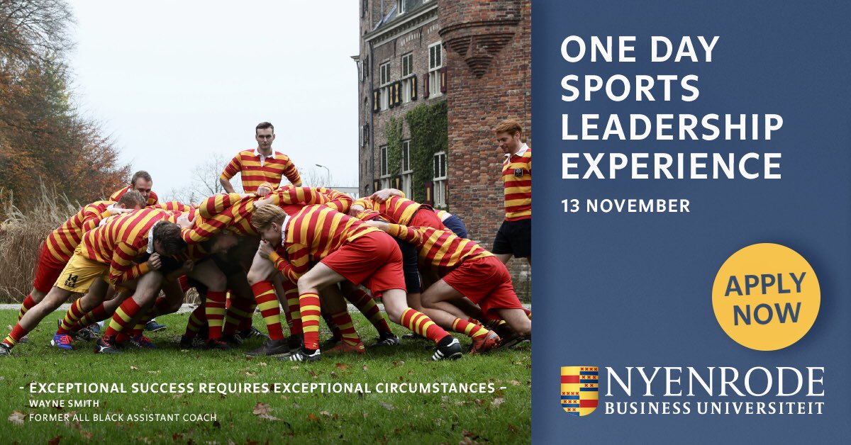 If you want to be a game changer in the world of sports, you have to be in this one day introduction program.   nyenrode.nl/evenementen/e/…