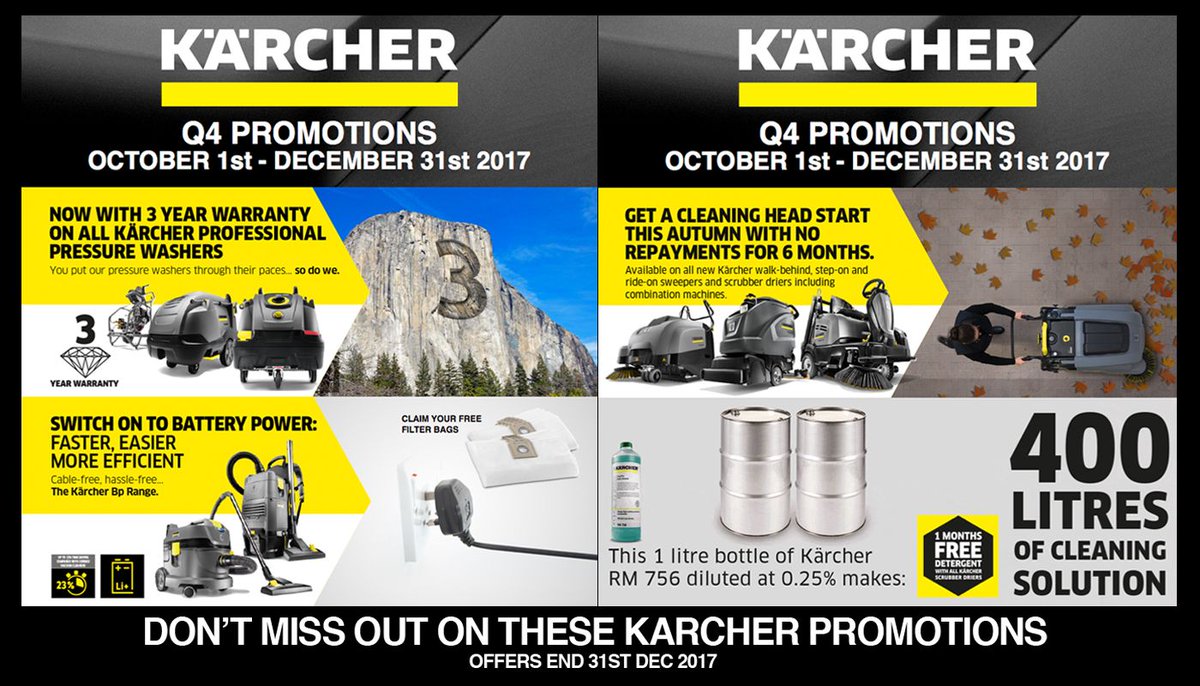 Don't miss out Karcher's Q4 Promotions this year! Read all about it here... buff.ly/2xpojga an buy online at the cheapest prices.