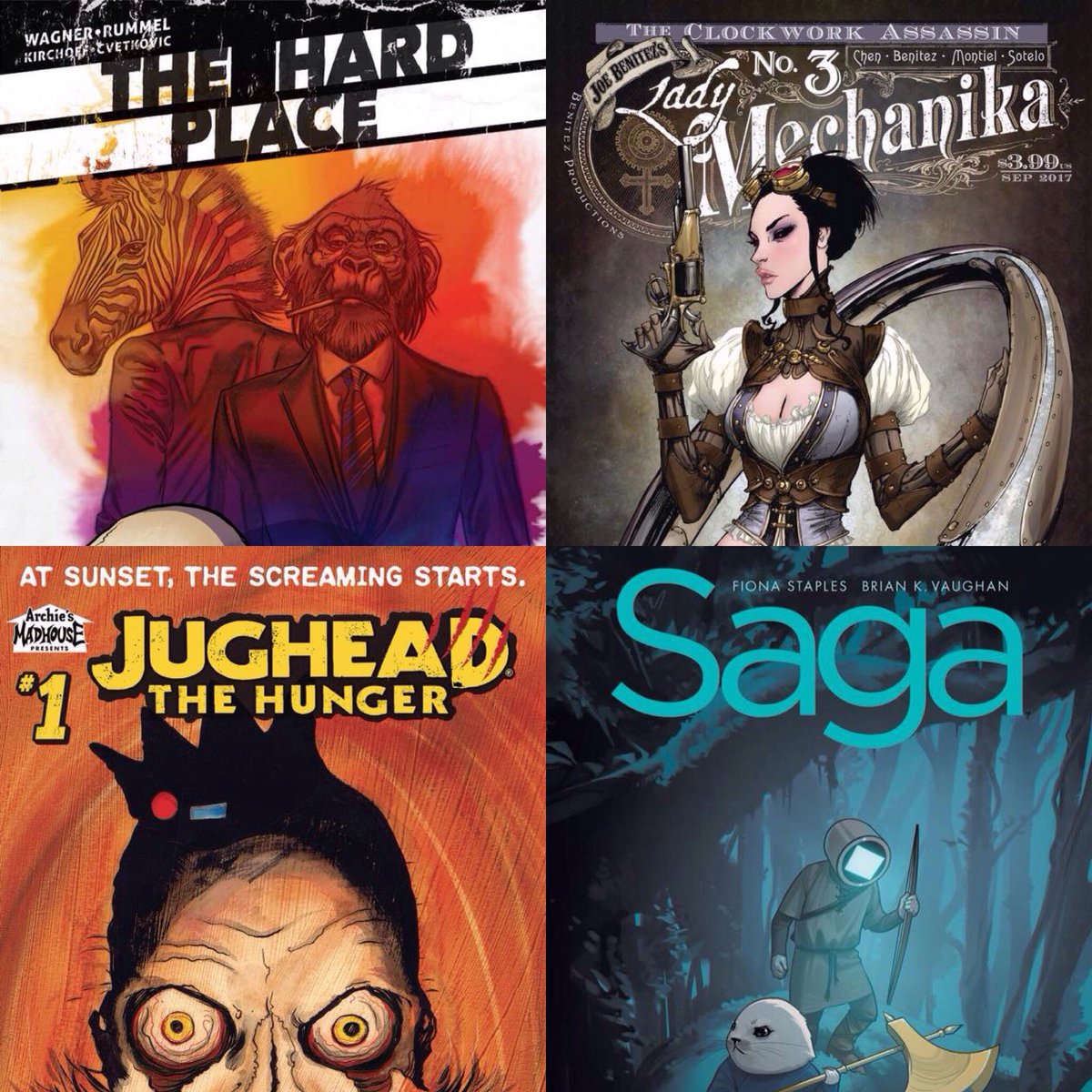ChaosCityStA's tweet photo. A sample of this weeks amazing new releases. All these and more avalible now! #comics #new @Marvel @DCComics @ImageComics #ArchieMadhouse https://t.co/JiiHEEFBvh