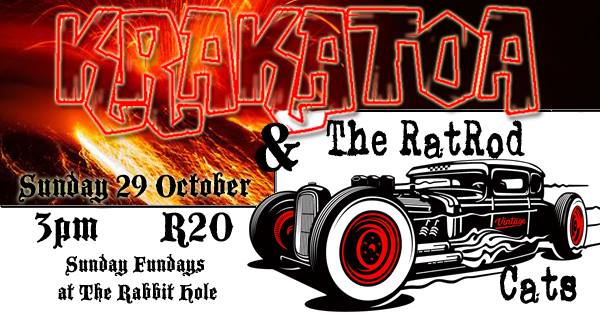 RabbitHole_CT's tweet photo. #SundayFunday with Krakatoa and The Ratrod Cats  bringing surf rock and rock-a-billy sounds to our stage. Sunday 29 Oct at 3pm. R20 entry https://t.co/RpBsCcDhHs