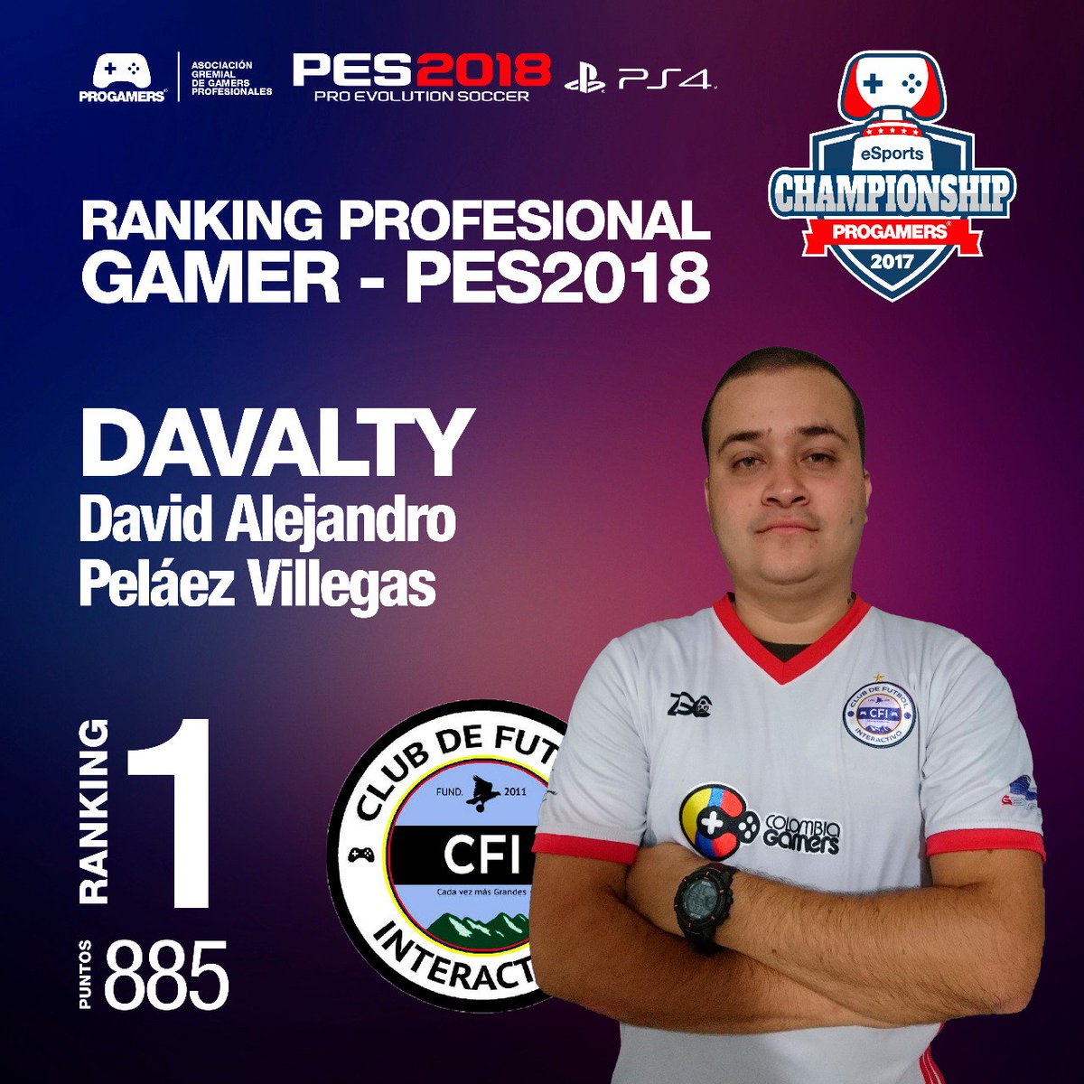 PROGAMERS_COL's tweet image. Felicitaciones a cada uno de los Gamers que con su gran esfuerzo se mantienen en el ranking de los mejores. ¡Vamos por el numero 1! #PES2018