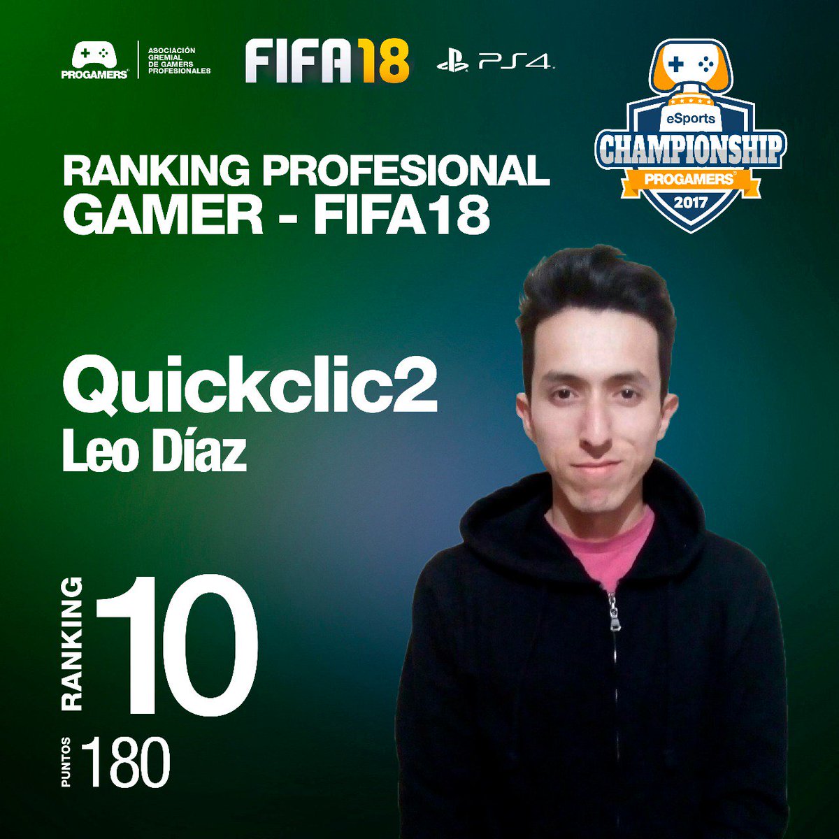 PROGAMERS_COL's tweet image. Felicitaciones a cada uno de los Gamers que con su gran esfuerzo se mantienen en el ranking de los mejores. ¡Vamos por el numero 1! #FIFA18