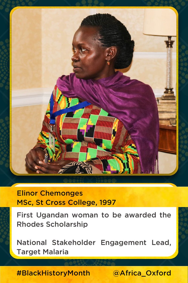 Africa_Oxford's tweet photo. Elinor Chemonges. @StCrossCollege, 1997
First Ugandan woman to be awarded the Rhodes Scholarship
#BlackHistoryMonth https://t.co/QTZEaTUy57