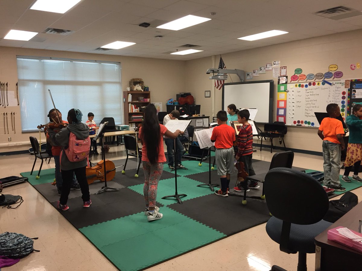 DLESOrchestra's tweet photo. Dedicated students arrive early for practice.  Many get here at 7:15 AM.  Before the sun @diggslatham  #DLESFocus. #wsfcscv https://t.co/pUByGu4zKM