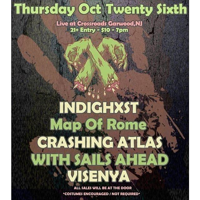 withsailsahead's tweet photo. First outta two Halloween gigs in a row tonight, you can drink and eat food at this one. Come to Crossroads in Garwood at 7 pm! https://t.co/t16K517xQW