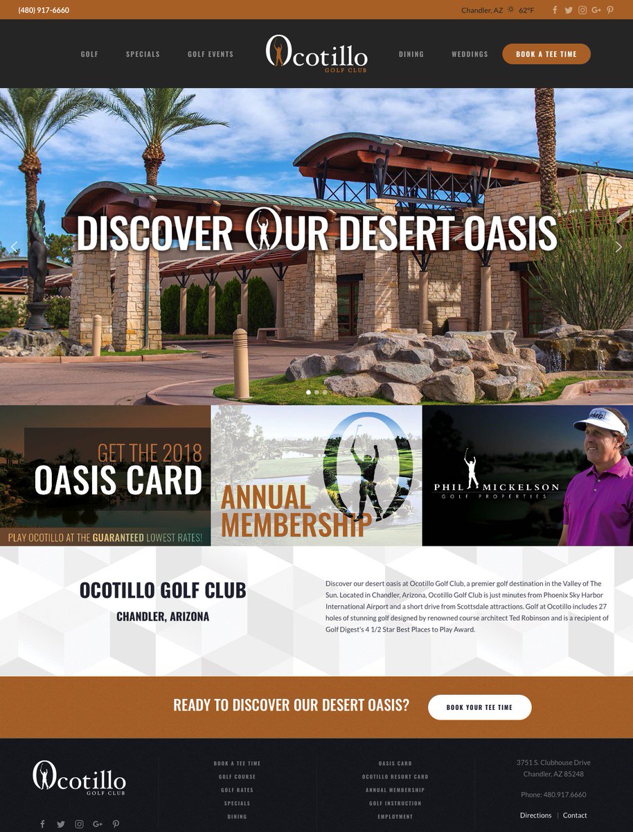 VAUXdigital's tweet image. Our latest work: Ocotillo Golf Club - A clean, responsive website design that prioritizes revenue generation. vauxdigital.com/portfolio/ocot…
