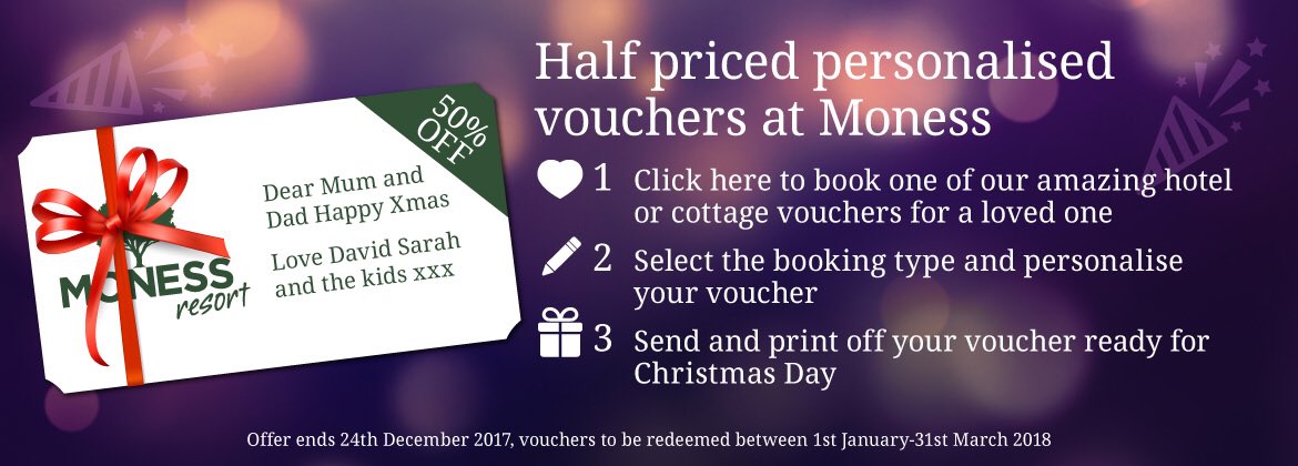 MonessResort's tweet photo. Get your personalised Xmas voucher presents for a loved one this year. From just £69.00 you can make their present an extra special one with a wonderful Highland Perthshire break #highlandperthshire #aberfeldy #christmas https://t.co/YlvzU0odJ8