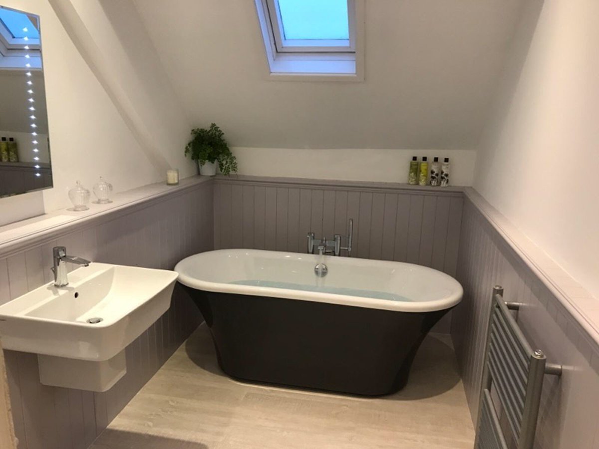 deluxebath's tweet photo. Beautiful #bathroom recently completed using a #Burlington free standing bath &amp; #Britton #brassware and sanitary-ware. #ruthin #bala #design https://t.co/XMrnCR2Y9e