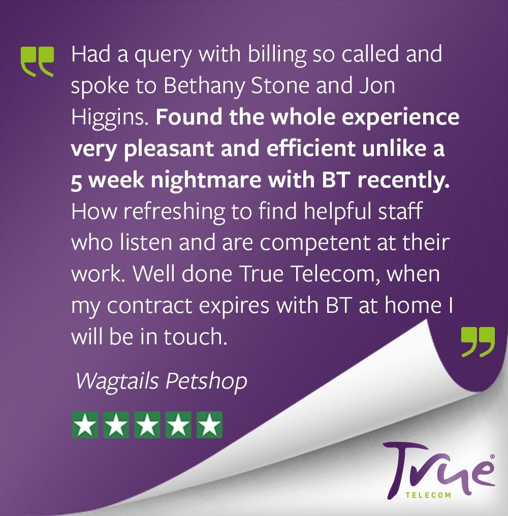 At True Telecom we believe in going above and beyond for our #business #customers and our team are here to assist with any query you have.