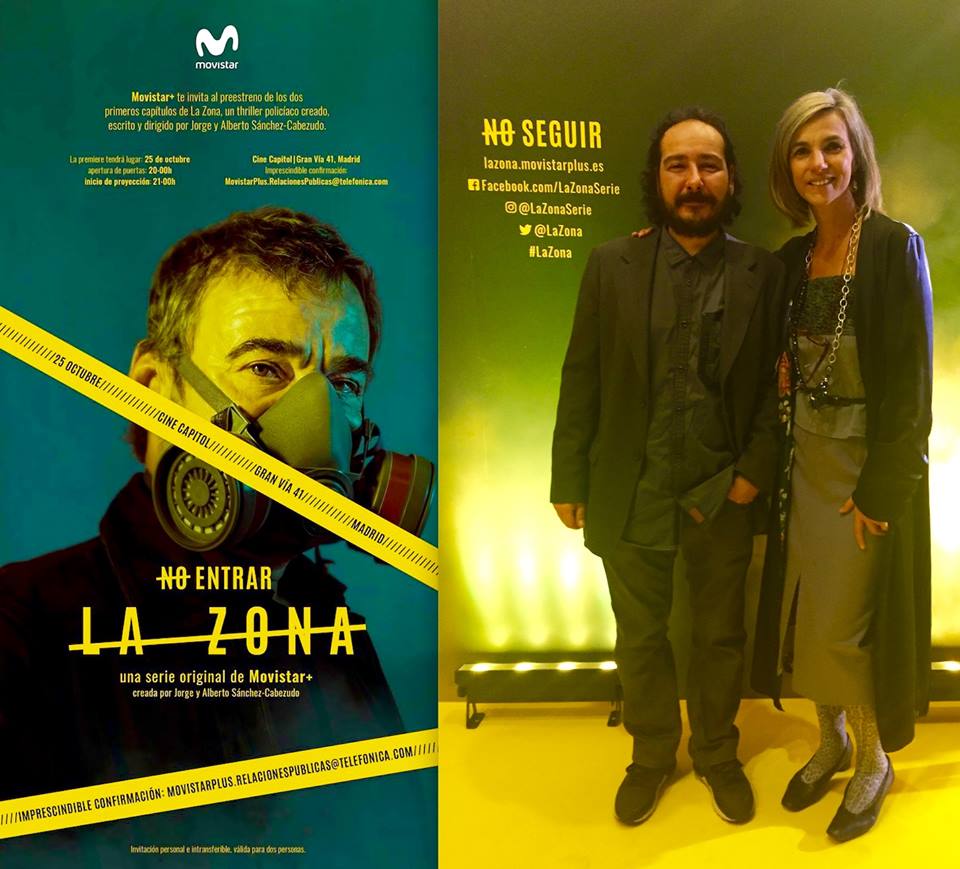 Ayer con mi repre Olga Lorente en la premiere de esta maravilla que es LA ZONA. Mañana estreno en Movistar +. NO COMMENTS