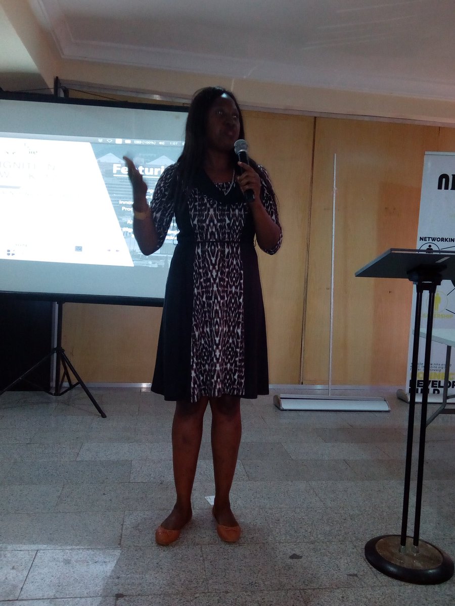 enspireATV's tweet photo. @Dekruxrecycle @WAAW_Foundation @efikofreelance Ann Amadu, giving the Vote of Thanks. #EnspireIgnition https://t.co/sbCRfz4N9f