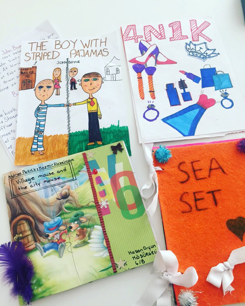 6.sınıflarımız “I introduce a book" için kitap kapakları tasarlayıp en sevdikleri kitapların özetini yazdılar.#nesibeaydinantalya