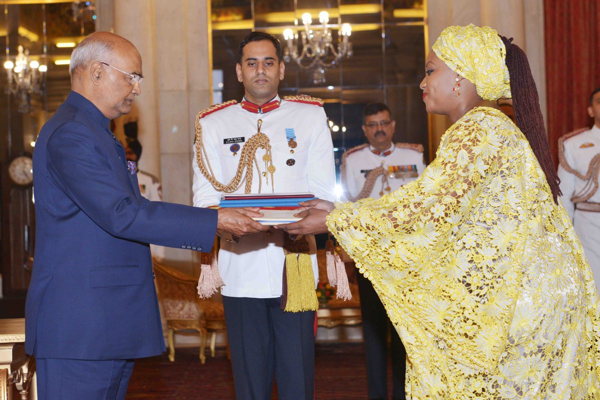 #PresidentKovind received credentials from HE Ms Jainaba Jagne, Ambassador of the Gambia, at Rashtrapati Bhavan today