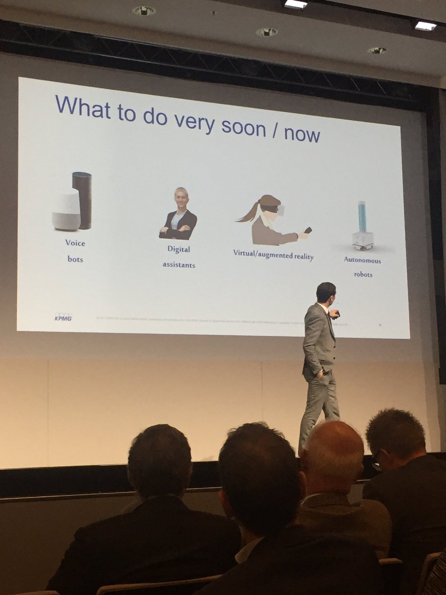 KPMGFinland's tweet photo. #robotics and #ai should be implemented naturally in our everyday work and organizational culture @BentDalager #EuropeanAI17 https://t.co/2VPnbuSusz