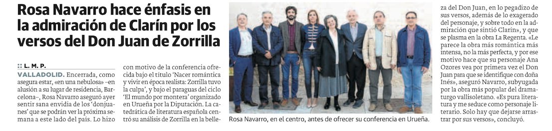Dip_Va's tweet photo. #VillaLibro acoge nueva conferencia impartida por #RosaNavarro del ciclo 'El mundo por montera' homenaje @JoseZorrillaVLL vía @nortecastilla https://t.co/EGI1uN9kO0