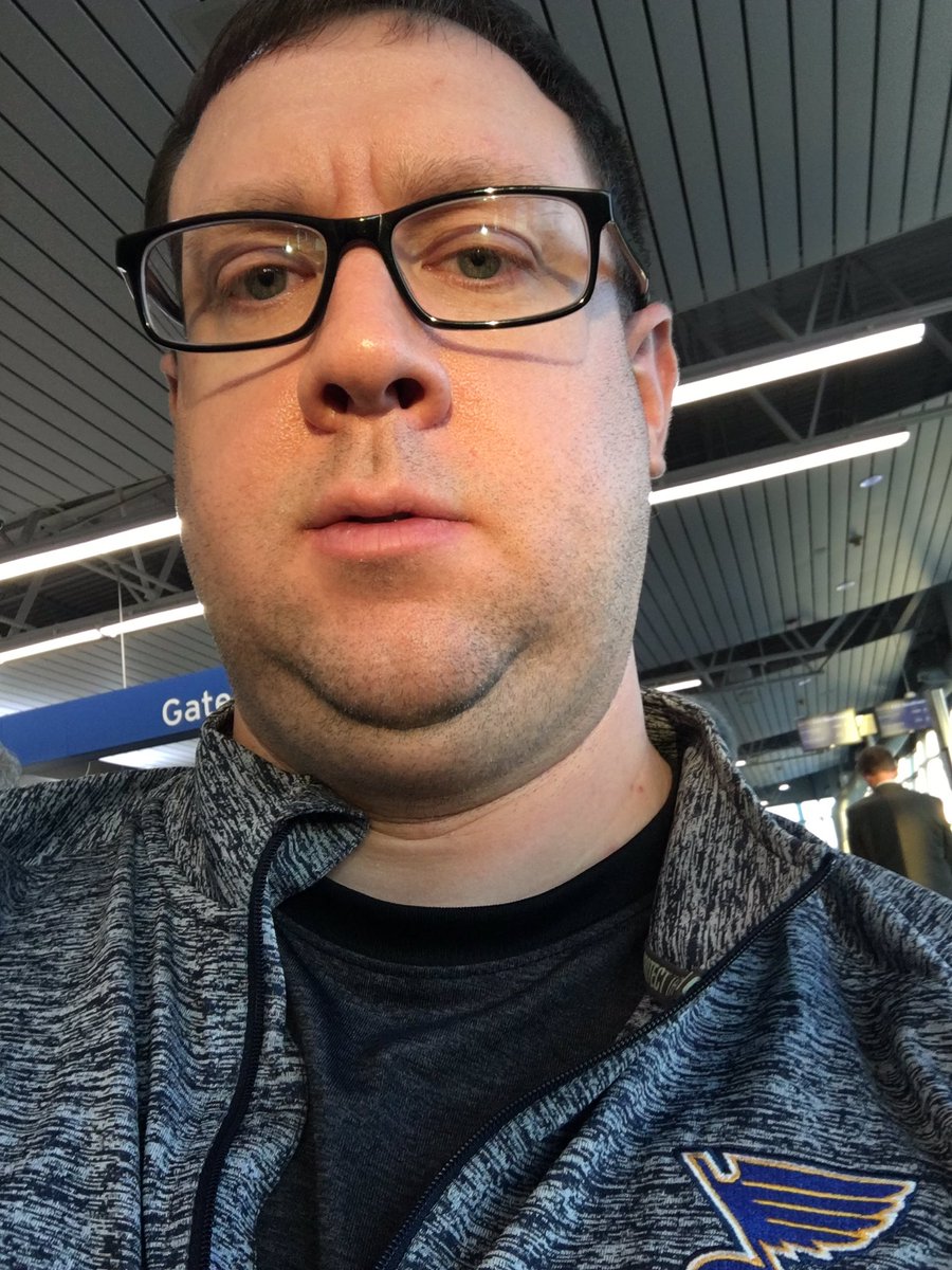 puckmatter's tweet photo. Getting ready to board the plane. Following the boys to Raleigh. A win 2mrw in Carolina would be Sweet! #BaBaBaa #stlblues https://t.co/HJUT7riR0Q