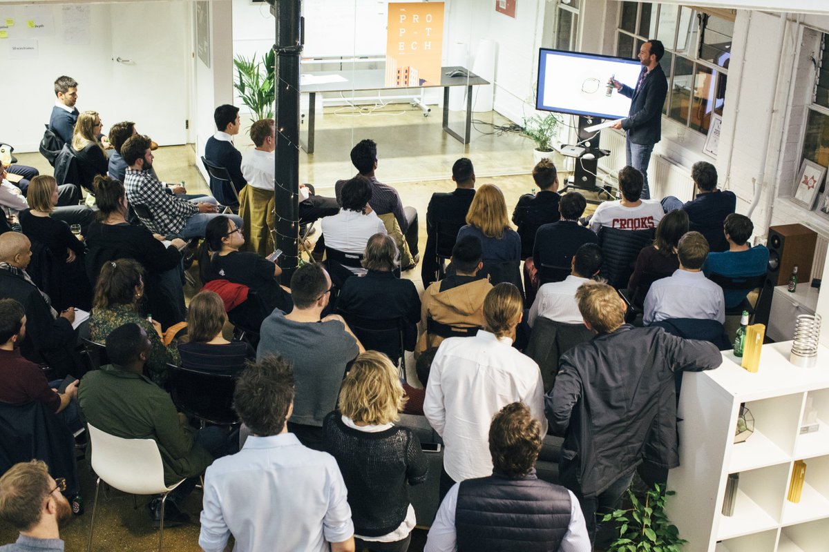 soonlondon's tweet photo. Shot from our #PropTech Session - awesome talk from @zammitdominic on how Macro Tech trends will change the face of #ResidentialProperty 🤔🏡 https://t.co/Fq5qXGs98O