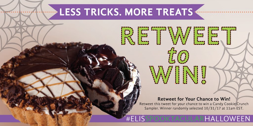 ElisCheesecake's tweet photo. #Halloween is almost here! Celebrate with Eli's #giveaway! Follow us and retweet for your chance to #win! Winner chosen 10/31 at 11am CST https://t.co/RC3tNREd89