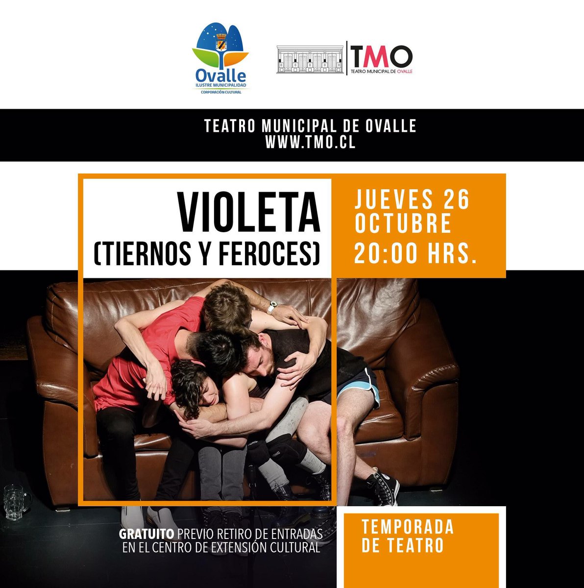 #Imperdible! Llega al #TMO la obra escrita por Cristián Figueroa y dirigida por el ovallino @jesusurqueta "Violeta"