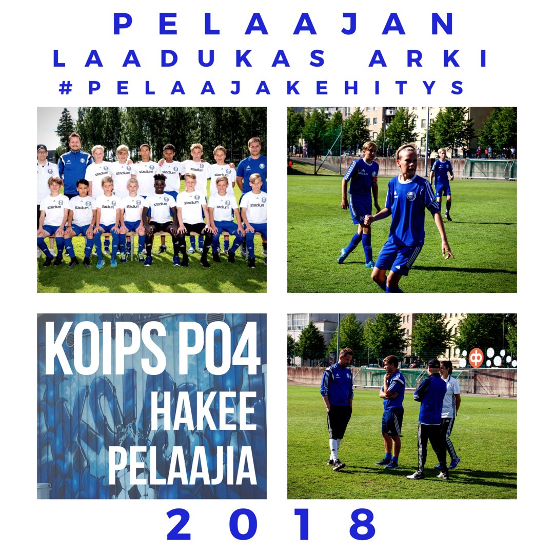 Tule mukaan laadukkaaseen KoiPS P04 toimintaan. Lisätietoa: Vesa Wimmer 040-7523404
#koips #pelaajakehitys #ELL #C14 #laadukasarki 💙⚽️💪