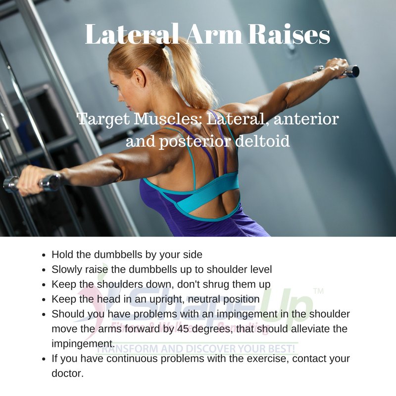 Shapeupinc's tweet photo. Lateral arm raises = great exercise but some people experience pain. Here are a couple of tips. #lifting #training #trainhardgetresults https://t.co/8fTaR0PIlZ