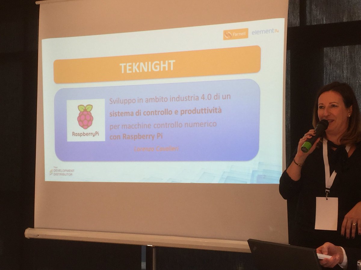 ReggianiLaura's tweet photo. Un sistema di controllo per macchine a controllo numerico sviluppato da @Teknight con @Raspberry_Pi premiato da @FarnellNews a #IoTDay2017 https://t.co/sYkoQj3JuM
