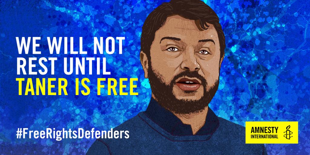 amnesty's tweet photo. BREAKING: Amnesty #Turkey Chair Taner Kilic will remain behind bars after court decision. We won't stop until he is free #FreeTaner https://t.co/waxt4C3ydl