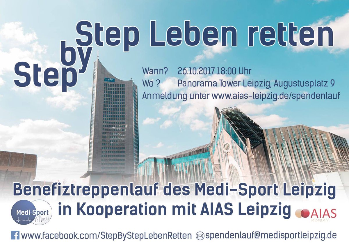 RBLeipzig's tweet photo. Erklimmt heute die 7⃣5⃣0⃣ Stufen des #PanoramaTower #Leipzig setzt mit dem #AIASLeipzig ein Zeichen gg. Blutkrebs!
👉https://t.co/LdUzILpnar… https://t.co/mkyTdojfhB