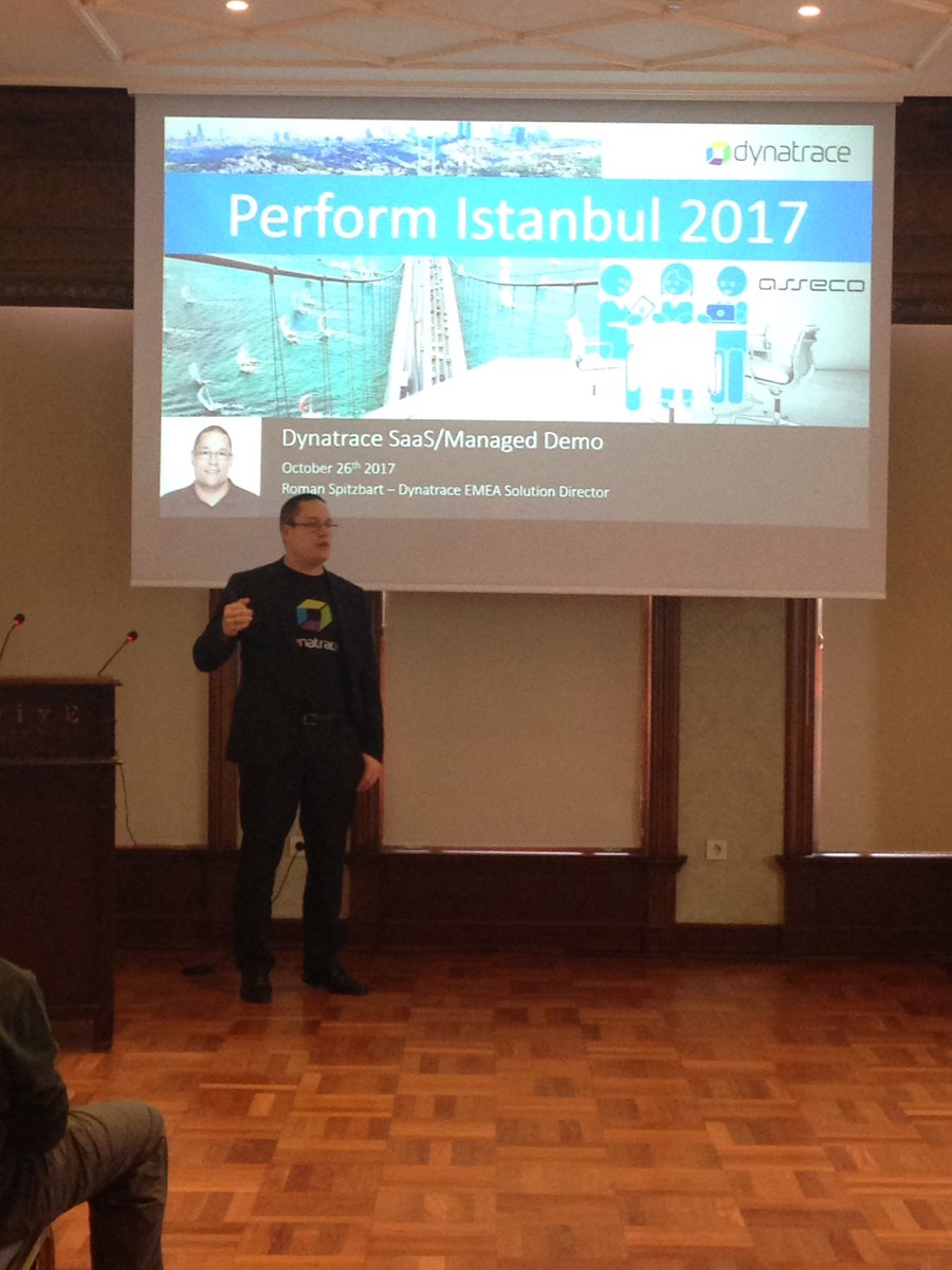 Asseco_SEE's tweet photo. Fantastic @romanspitzbart is again on stage with @Dynatrace demo at #perform2017 in #istanbul https://t.co/W0M16FMrap