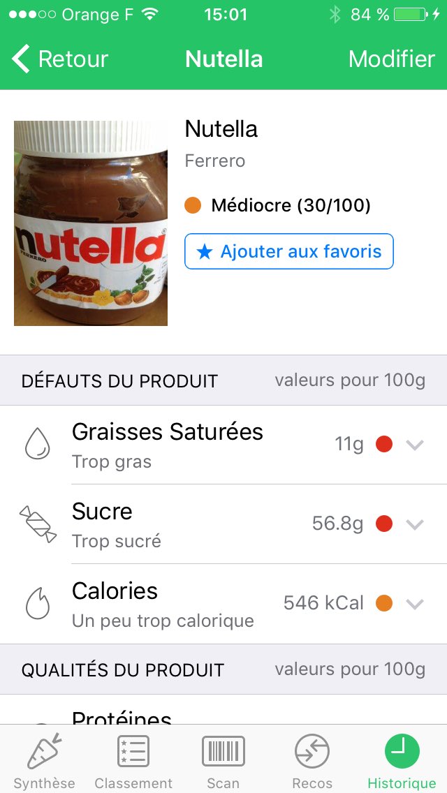 sebastien_garin's tweet photo. L'appli Yuka scanne le code barre Nutella, le juge médiocre et me recommande une purée de châtaigne d'Ardèche :-( #DMBienmanger #MBADMB https://t.co/PfmxhPegHg