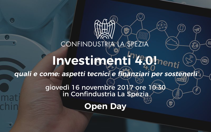 INVESTIMENTI 4.0. Quali e come: aspetti tecnici e finanziari per sostenerli. 16 novembre , ore 10:30. REGISTRATI -&gt;goo.gl/XrAvrd