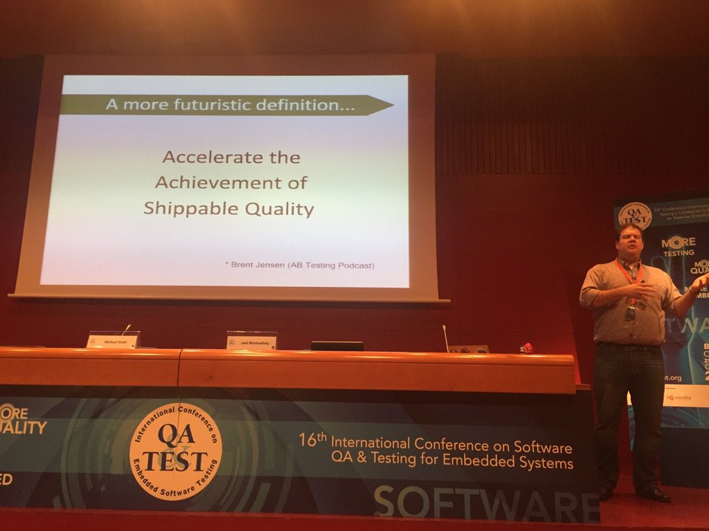 DerkJanDeGrood's tweet photo. Nice definition of why we test.. @QATestBilbao #qatest2017 @joelmonte https://t.co/2pqfGm4YLp