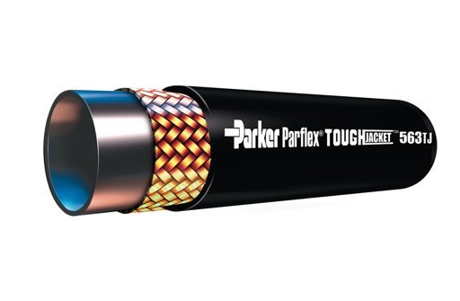ParkerHannifin's tweet photo. No more bulky PVC covers. See Parker’s abrasion resistant TOUGHJACKET™ hose today at #wjta17 booth 1120 https://t.co/2xwDXhOj7a https://t.co/2YNWKjFIYq