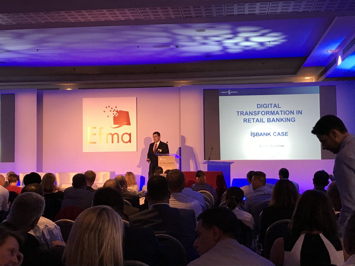 WeAreQorus's tweet photo. .@isbankasi's response to phenomenal shifts as a result of #digitalisation & hybrid #distributionmodels with Burak Sezercan at #EfmaCg17 https://t.co/Rbv0YxaS68
