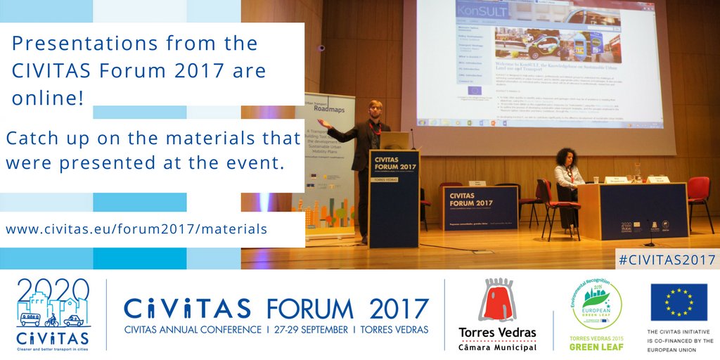 CIVITAS_EU's tweet photo. Couldn't make it to the #CIVITAS2017 Forum? Were you there but missed a session? Then catch up on the presentations: https://t.co/ABMIpC24uu https://t.co/tgPB6l4NNb