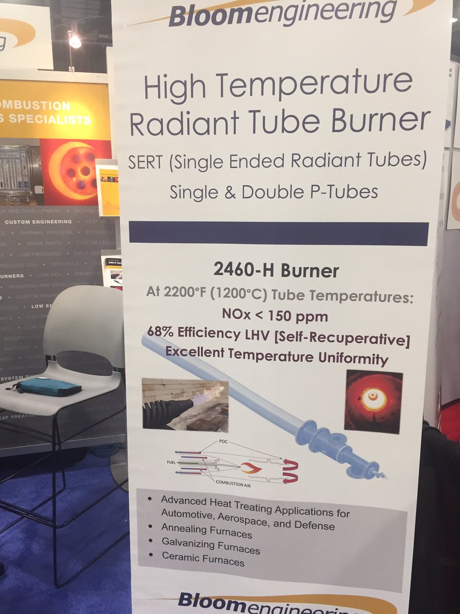 BloomEngCo's tweet image. Last day of Heat Treat 2017.  Check out our self recuperative SERT burner #heattreat #heattreat17
