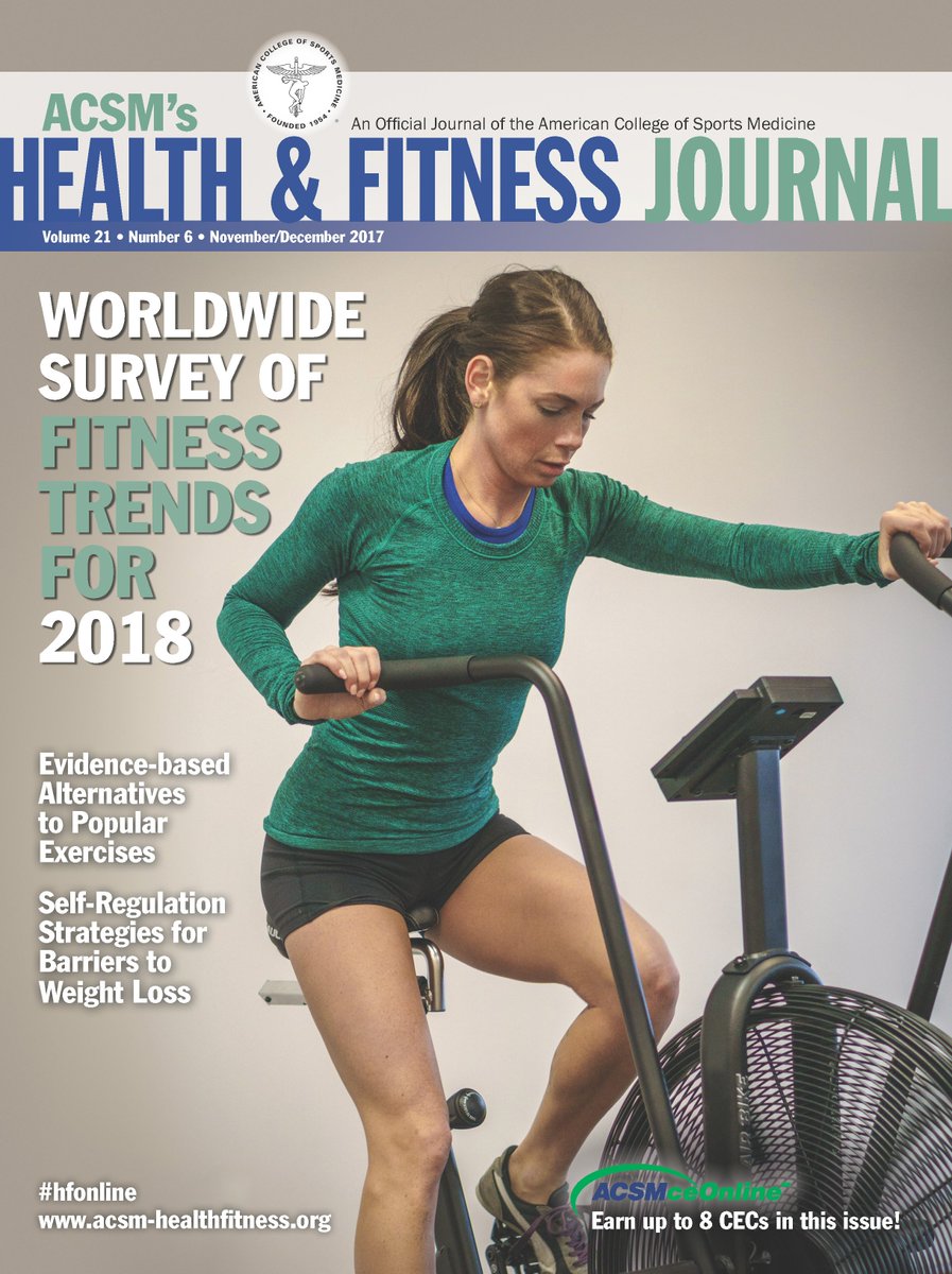HFJonline's tweet image. Results from ACSM&apos;s Worldwide Survey of Fitness Trends are now available! See what made the list for 2018: tinyurl.com/2018Trends