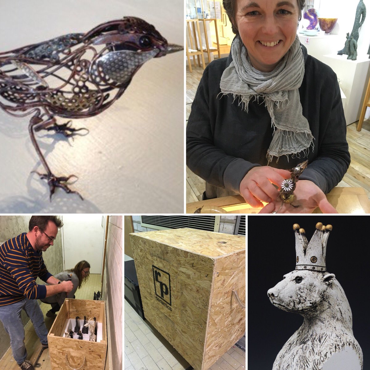 CraftLeeds's tweet photo. More deliveries of amazing work for our #35years shows from #rachelhiggins #metal #sculptures &amp; #robparr #ceramics #gallerylife #leeds https://t.co/bwkSHB2muA