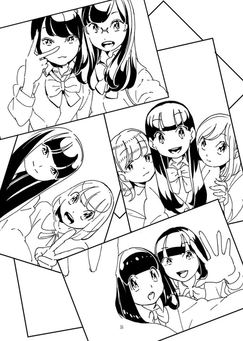既刊「ノビル2 MONOCLOME」より女の子がたくさん描いてある3枚   #ノビル2 
